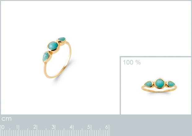 BAGUE PL-OR 750 3MIC AMAZONITE - 2z93986050