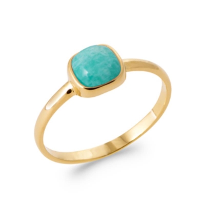 BAGUE PL-OR 750 3MIC AMAZONITE