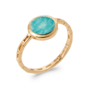 BAGUE PL-OR 750 3MIC AMAZONITE