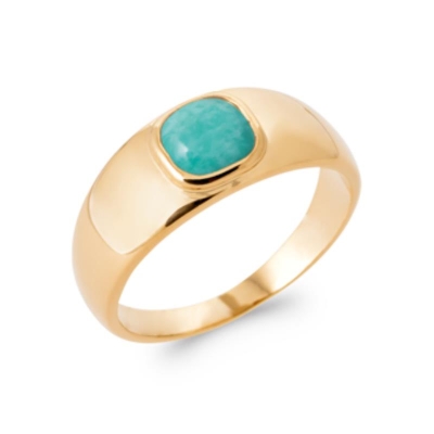 BAGUE PL-OR 750 3MIC AMAZONITE