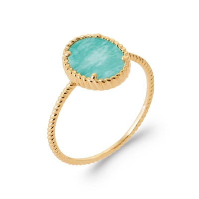 BAGUE PL-OR 750 3MIC AMAZONITE