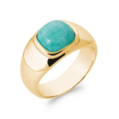 BAGUE PL-OR 750 3MIC AMAZONITE