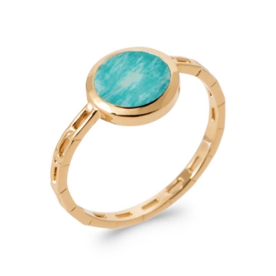 BAGUE PL-OR 750 3MIC AMAZONITE