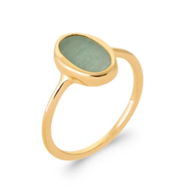 BAGUE PL-OR 750 3MIC AMAZONITE