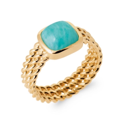 BAGUE PL-OR 750 3MIC AMAZONITE