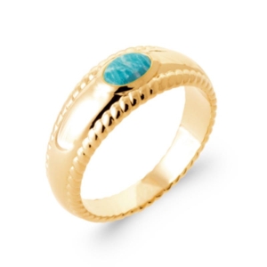 BAGUE PL-OR 750 3MIC AMAZONITE