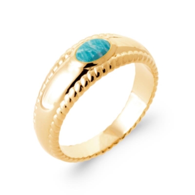BAGUE PL-OR 750 3MIC AMAZONITE