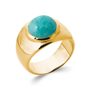 BAGUE PL-OR 750 3MIC AMAZONITE