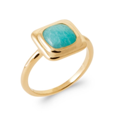 BAGUE PL-OR 750 3MIC AMAZONITE