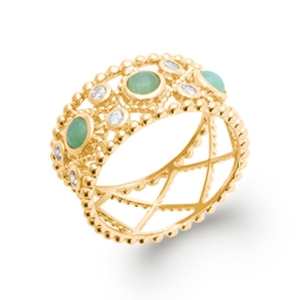 BAGUE PL-OR 750 3MIC AVENTURINE