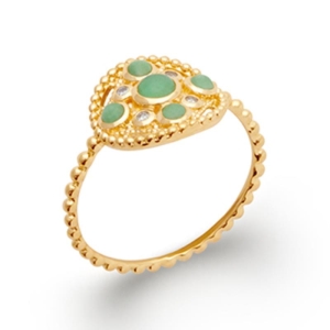 BAGUE PL-OR 750 3MIC AVENTURINE