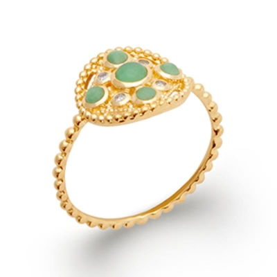 BAGUE PL-OR 750 3MIC AVENTURINE