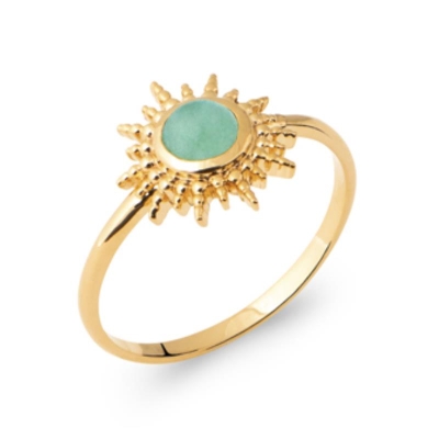 BAGUE PL-OR 750 3MIC AVENTURINE