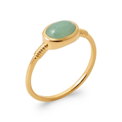 BAGUE PL-OR 750 3MIC AVENTURINE