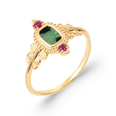 BAGUE PL-OR 750 3MIC JASPE DALMATIEN