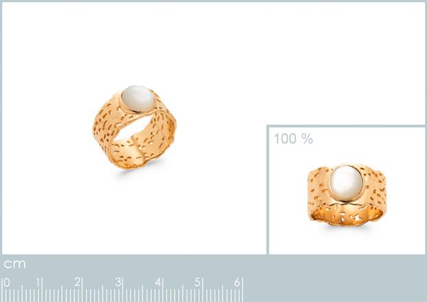 BAGUE PL-OR 750 3MIC NACRE - 2z90140450