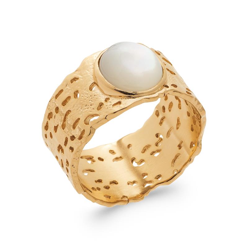 BAGUE PL-OR 750 3MIC NACRE