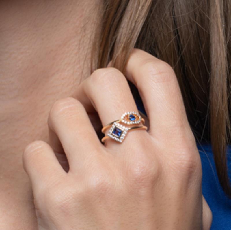 Anillo Chapado Oro 18k. 3 Micras. Circonita. Piedra Color - 2z97284050