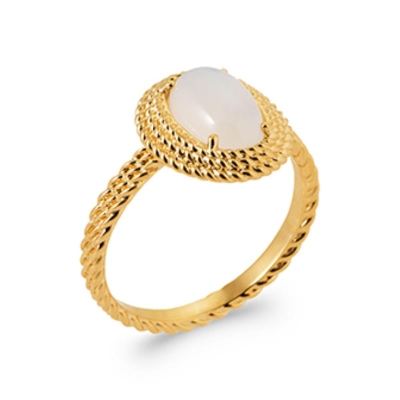 BAGUE PL-OR 750 3MIC PIERRE DE LUNE