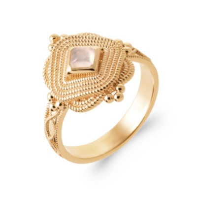 BAGUE PL-OR 750 3MIC PIERRE DE LUNE