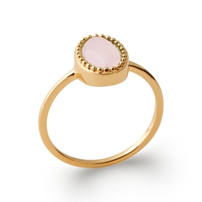 BAGUE PL-OR 750 3MIC QUARTZ ROSE