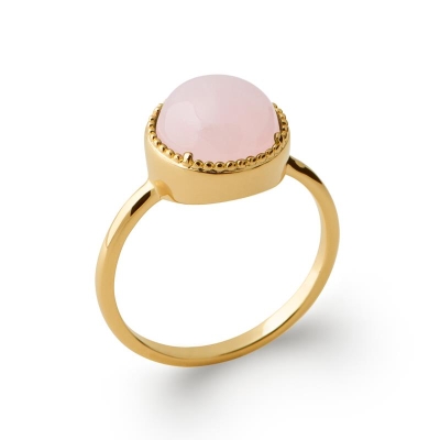 BAGUE PL-OR 750 3MIC QUARTZ ROSE