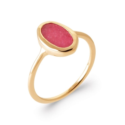 BAGUE PL-OR 750 3MIC RHODONITE