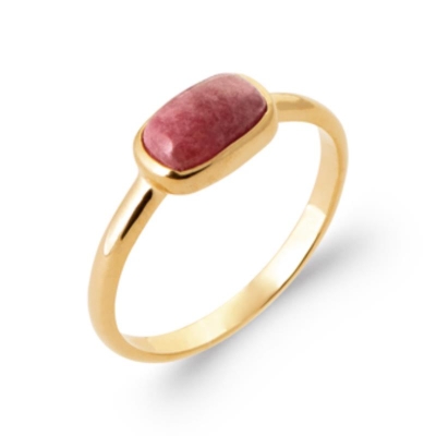 BAGUE PL-OR 750 3MIC RHODONITE