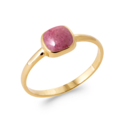 BAGUE PL-OR 750 3MIC RHODONITE