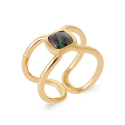 BAGUE PL-OR 750 3MIC RUBIS ZOISITE