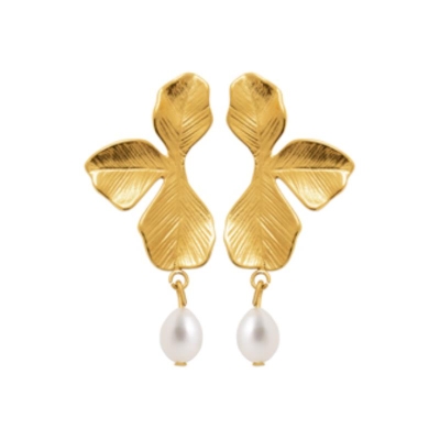 B.O ACIER PVD DORÉ PERLES IMIT