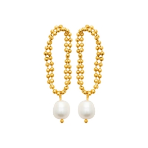 B.O ACIER PVD DORÉ PERLES IMIT