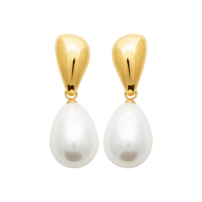 B.O ACIER PVD DORÉ PERLES IMIT