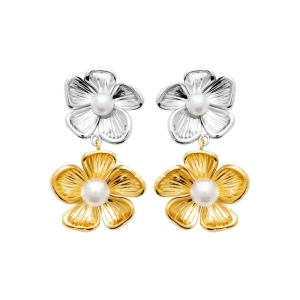 B.O ACIER PVD DORÉ PERLES IMIT