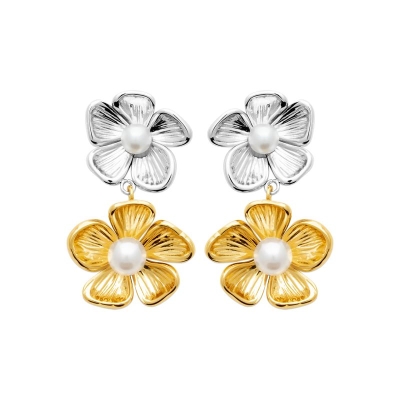 B.O ACIER PVD DORÉ PERLES IMIT