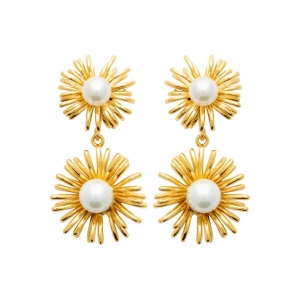 B.O ACIER PVD DORÉ PERLES IMIT