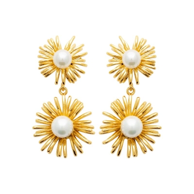 B.O ACIER PVD DORÉ PERLES IMIT