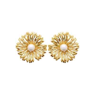 B.O ACIER PVD DORÉ PERLES IMIT