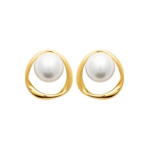 B.O ACIER PVD DORÉ PERLES IMIT