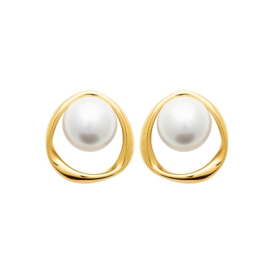 B.O ACIER PVD DORÉ PERLES IMIT