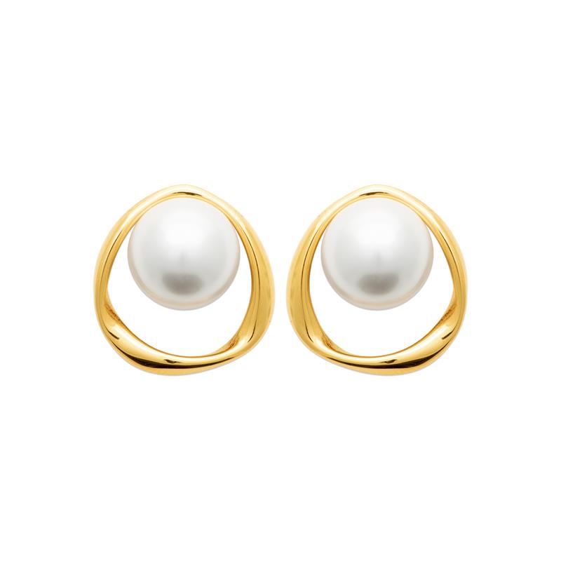 B.O ACIER PVD DORÉ PERLES IMIT