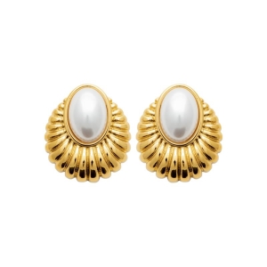 B.O ACIER PVD DORÉ PERLES IMIT