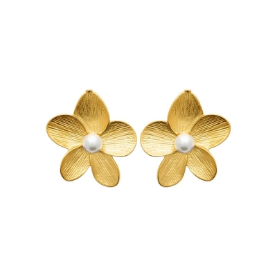 B.O ACIER PVD DORÉ PERLES IMIT