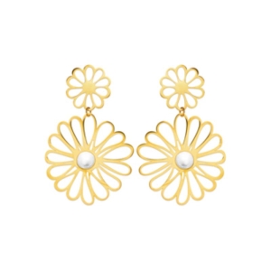 B.O ACIER PVD DORÉ PERLES IMIT