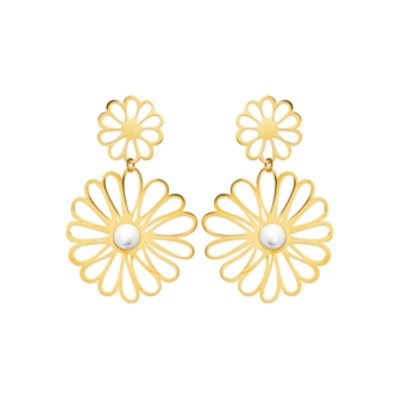 B.O ACIER PVD DORÉ PERLES IMIT