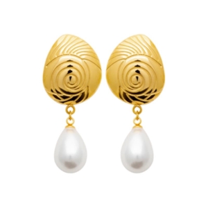 B.O ACIER PVD DORÉ PERLES IMIT