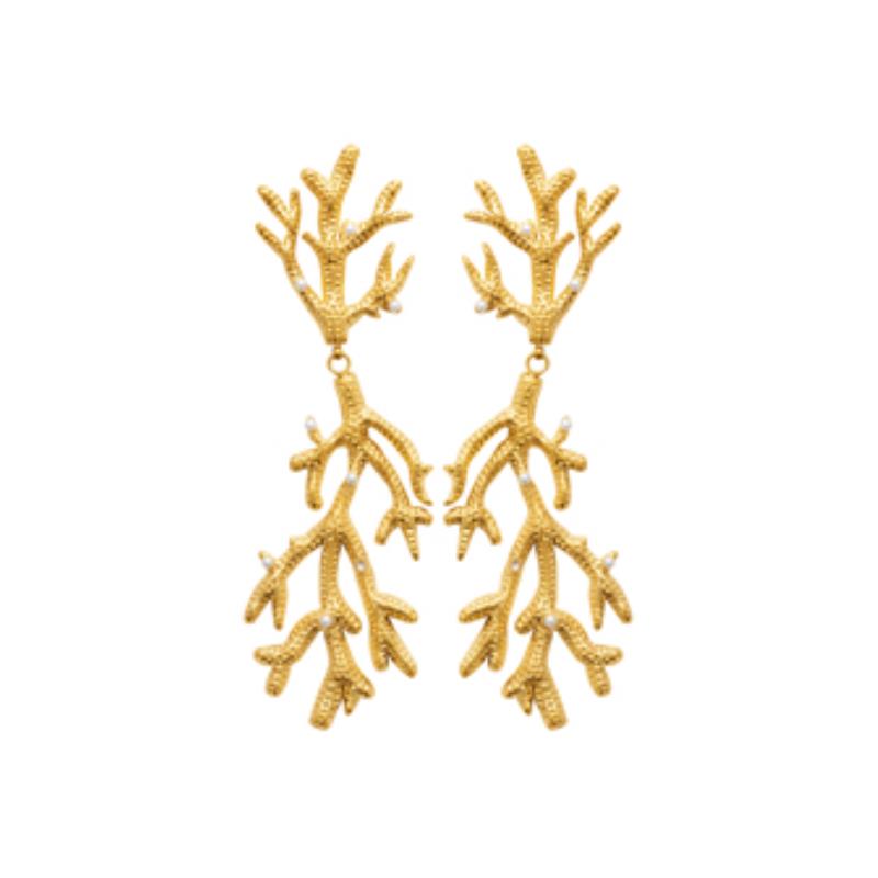 B.O ACIER PVD DORÉ PERLES IMIT