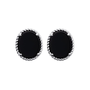 B.O ARGENT 925 RHODIE AGATE NOIRE