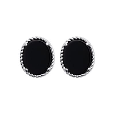 B.O ARGENT 925 RHODIE AGATE NOIRE