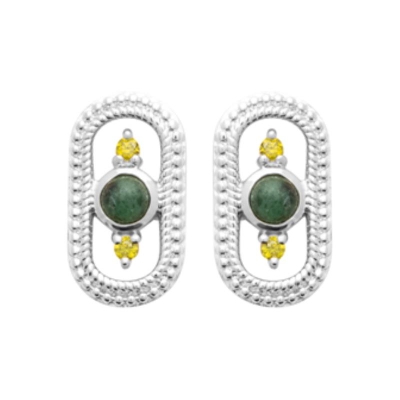 B.O ARGENT 925 RHODIE JASPE DALMATIEN